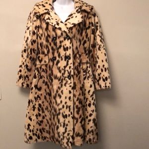 Vintage Faux Fur Animal Print Coat